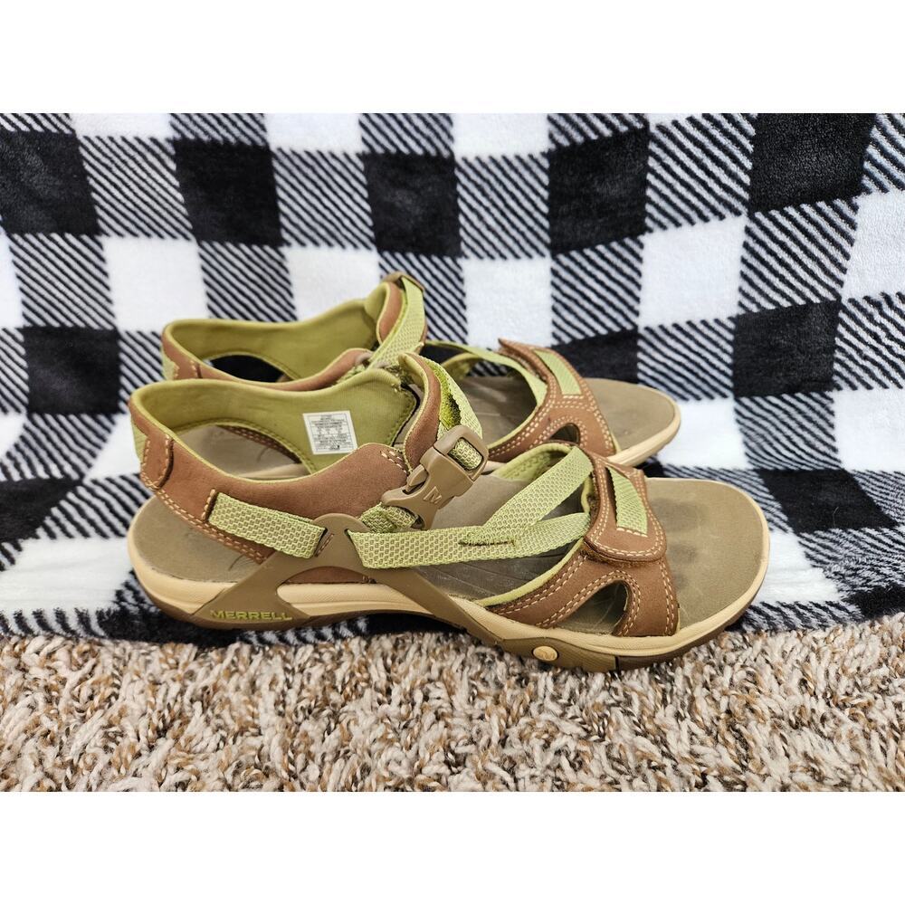 Merrell Otter Trail Sandals Womens 8 Brown Green Adjustable Strappy Hiking